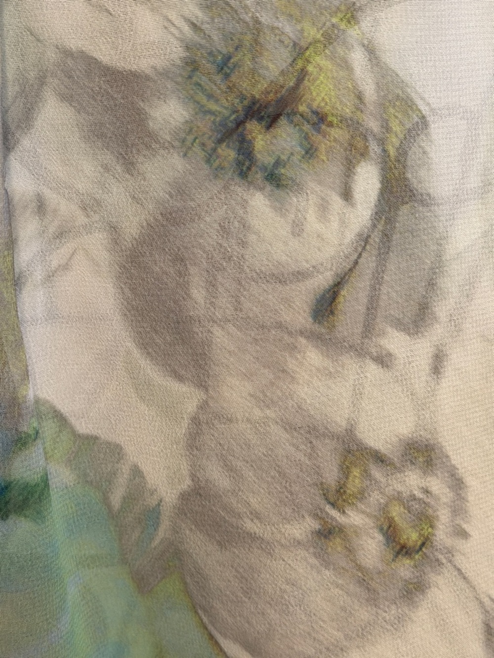 🚙🚙🚙BOGOHO🚙🚙🚙Liz Claiborne Blue & Green Floral Ruffle Front Blouse-Large - Picture 8 of 11